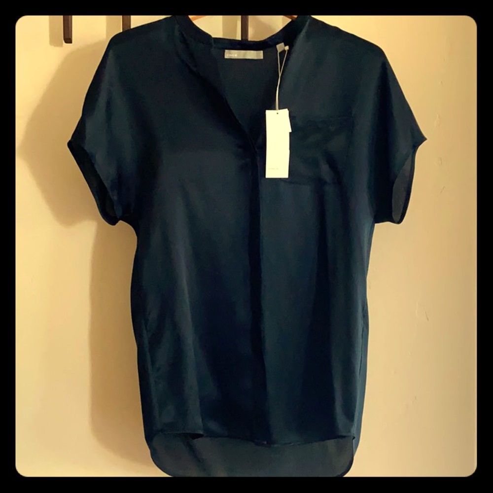 NWT Vince Silk Button Blouse with Pocket - XS